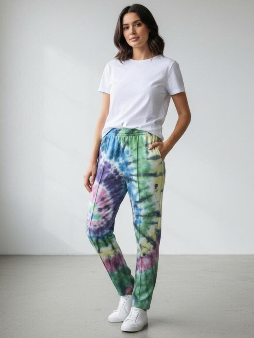 Pink Tie-Dye Straight Leg Joggers Women's Small | Lounge Sweatpants